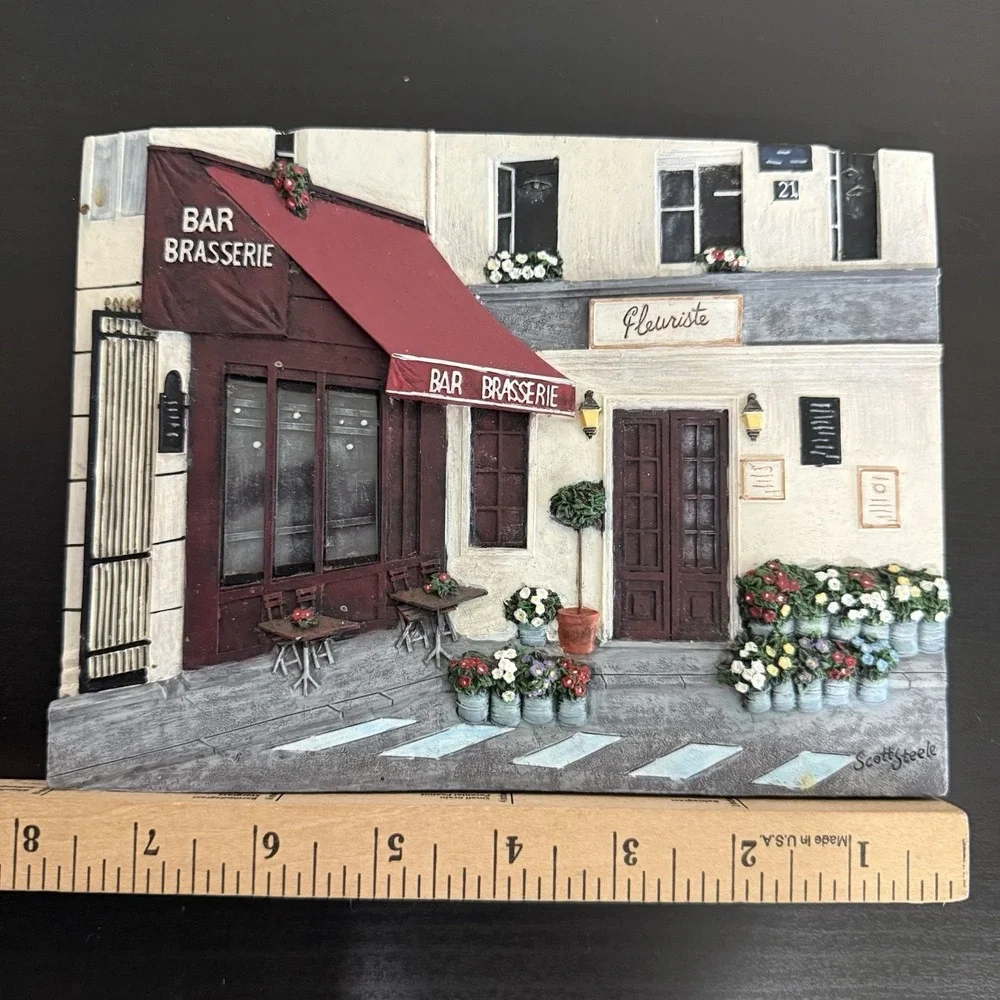 Scott Steele European Brewery & Florist 3D Wall Plaque Wall Art Textured Hanging